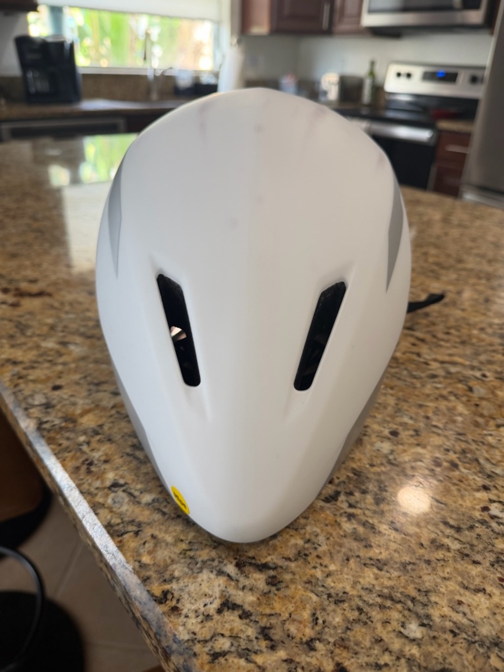 Giro White Helmet with Dark Smoke Integrated Visor Size Medium - Picture 3 of 10